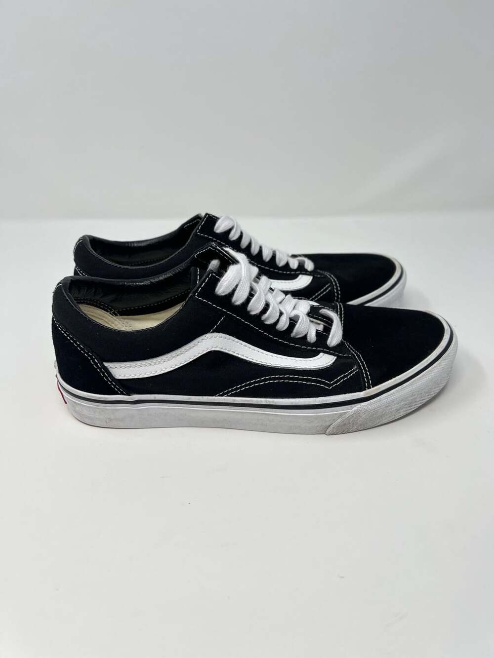 Vans Old Skool Black/White Suede Canvas Sneakers Size 8.0